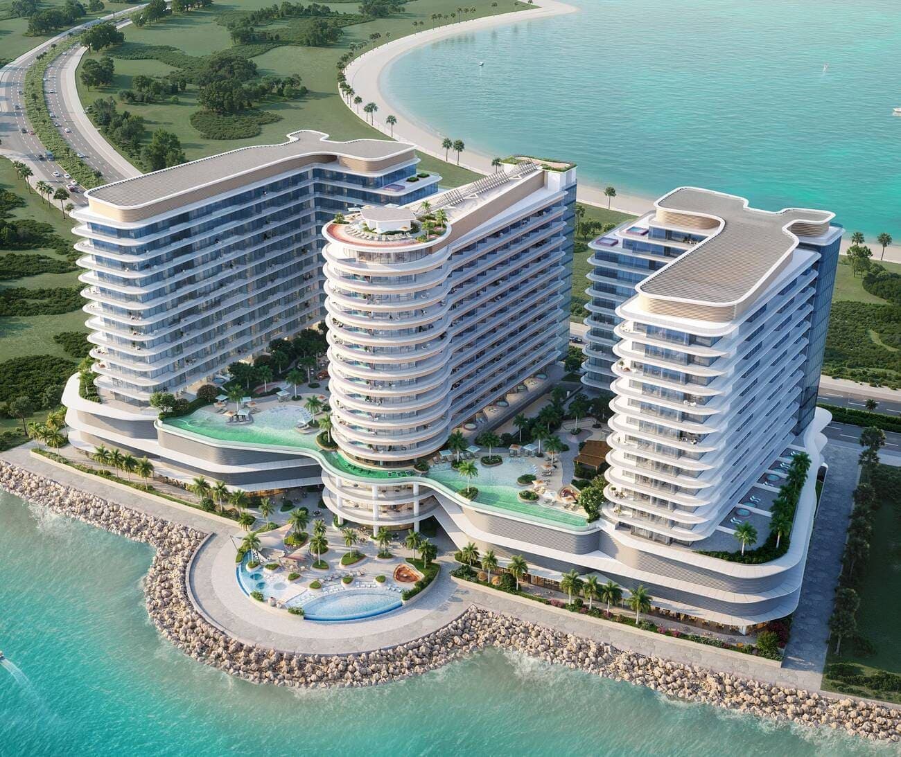 Trio Isle, Al Marjan Island — render 3